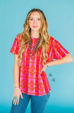 Strawberry Aztec Top
