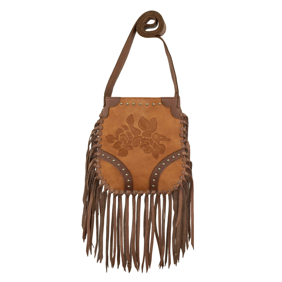 Tooled Rose Fringed Crossbody Bag 3 Tooled Rose Fringed Crossbody Bag