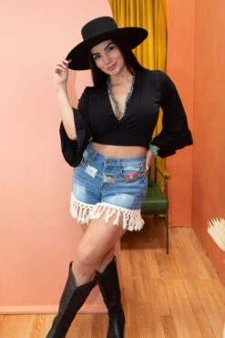 Crochet Tassel Trim Shorts