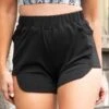 Black Activewear Shorts 2 Black Activewear Shorts -Fashion Clothing EM121 BLACK 4
