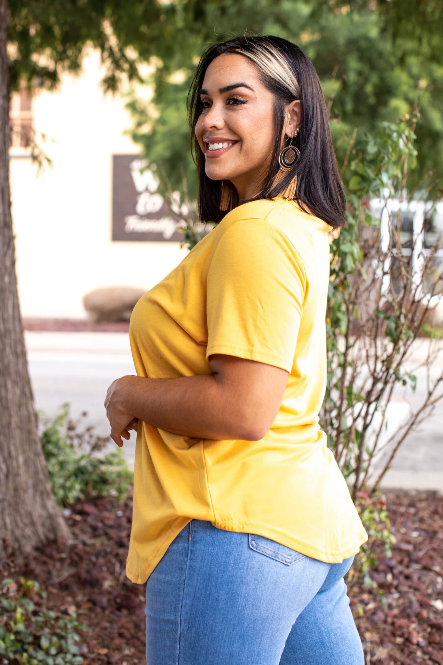 Essential Caged Neckline Mustard Top 4 Essential Caged Neckline Mustard Top - Image 2