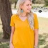Forever Fave Basic Mustard Top 2 Forever Fave Basic Mustard Top -Fashion Clothing ForeverFaveMustard1