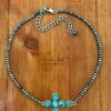 Turquoise Cross Choker Necklace 1 Turquoise Cross Choker Necklace -Fashion Clothing IMG 4076 4 1