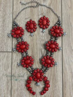 Wild Horses Squash Blossom Necklace Set