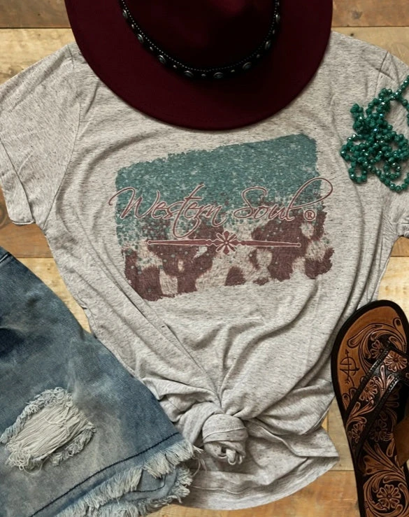 Western Soul® Vintage Cowprint Tee