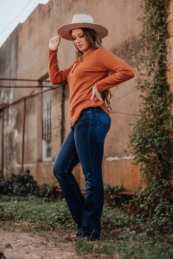 Dark Wash Bootcut Jeans -Fashion Clothing JJE5 DW 3