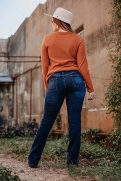 Dark Wash Bootcut Jeans -Fashion Clothing JJE5 DW 4 1