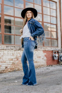 Emersyn Mid Wash Flare Jeans -Fashion Clothing L18021 MW 5