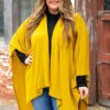 High Plains Mustard Ruana Wrap 2 High Plains Mustard Ruana Wrap -Fashion Clothing LB T ATV MU X 3 1