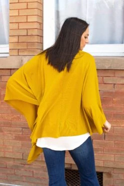 High Plains Mustard Ruana Wrap 13 High Plains Mustard Ruana Wrap -Fashion Clothing LB T ATV MU 1 1