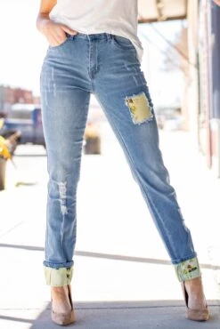 Floral Patch Boyfriend Jeans