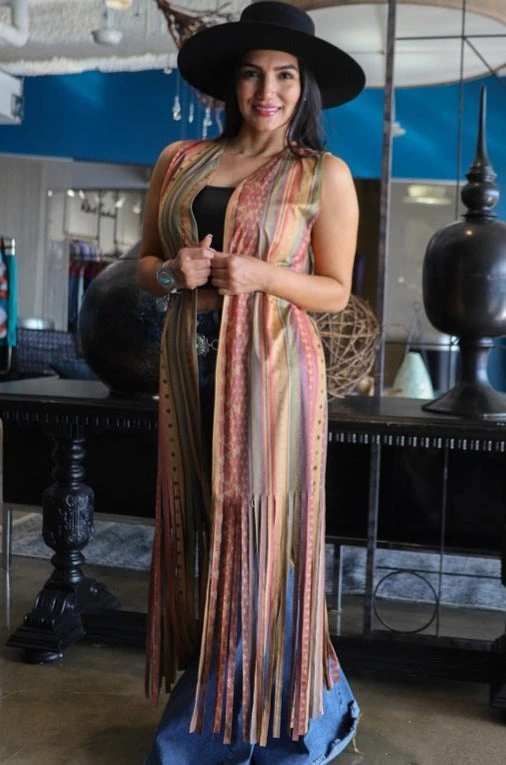 Serape Print Fringe Duster 3 Serape Print Fringe Duster