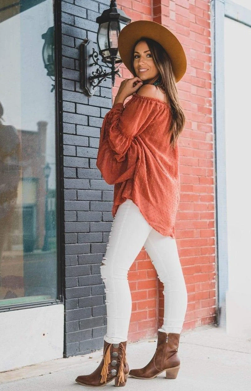 Ivory Distressed Jeggings 4 Ivory Distressed Jeggings - Image 2