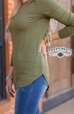 Pinedale Basic Olive Top 9 Pinedale Basic Olive Top -Fashion Clothing PinedalBasicLongsleeveOlive3