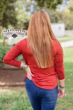 Pinedale Rust Long Sleeved Top 9 Pinedale Rust Long Sleeved Top -Fashion Clothing PinedaleBasicRust4 1