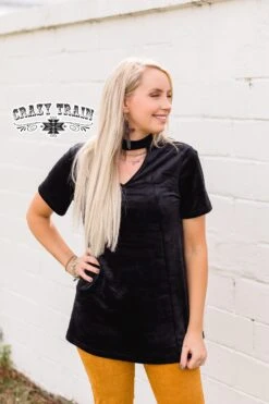 She's Got Class Velvet Top -Fashion Clothing ShesGotClassTop2
