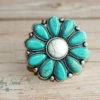 Turquoise Flower Ring -Fashion Clothing Tara sTurquoiseFlowerRing