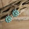 Turquoise Flower Earrings -Fashion Clothing Turquoise Flower earrings