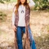 Leopard Fringe Duster 2 Leopard Fringe Duster -Fashion Clothing WesternSoul100 1