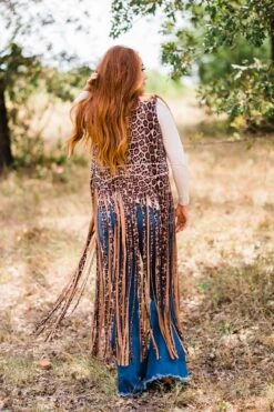 Leopard Fringe Duster 8 Leopard Fringe Duster -Fashion Clothing WesternSoul107 1 1