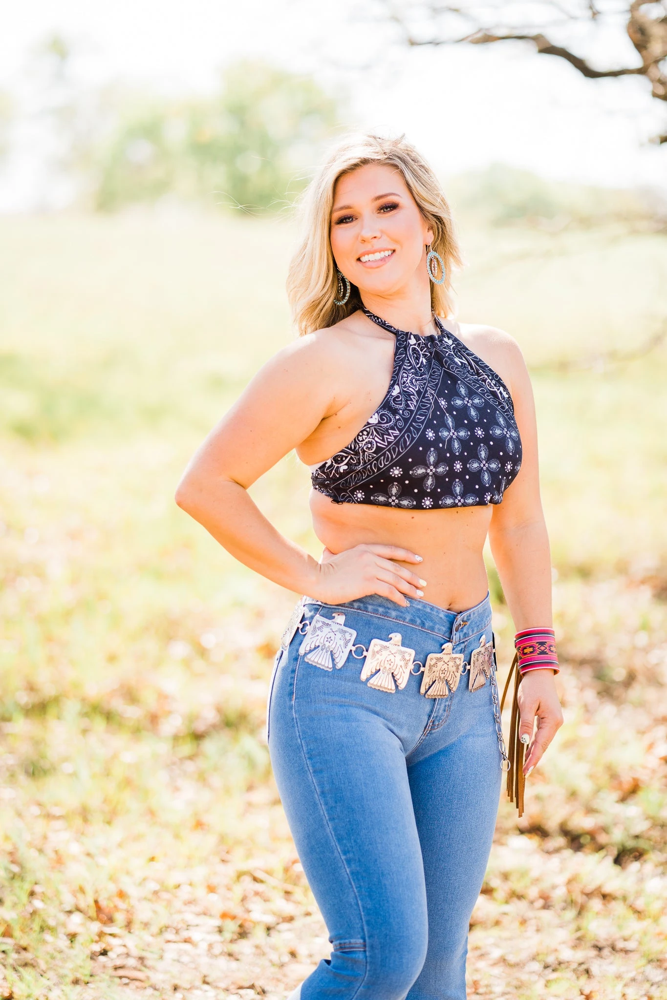 Wild West Black Bandana Crop Top 6 Wild West Black Bandana Crop Top - Image 4