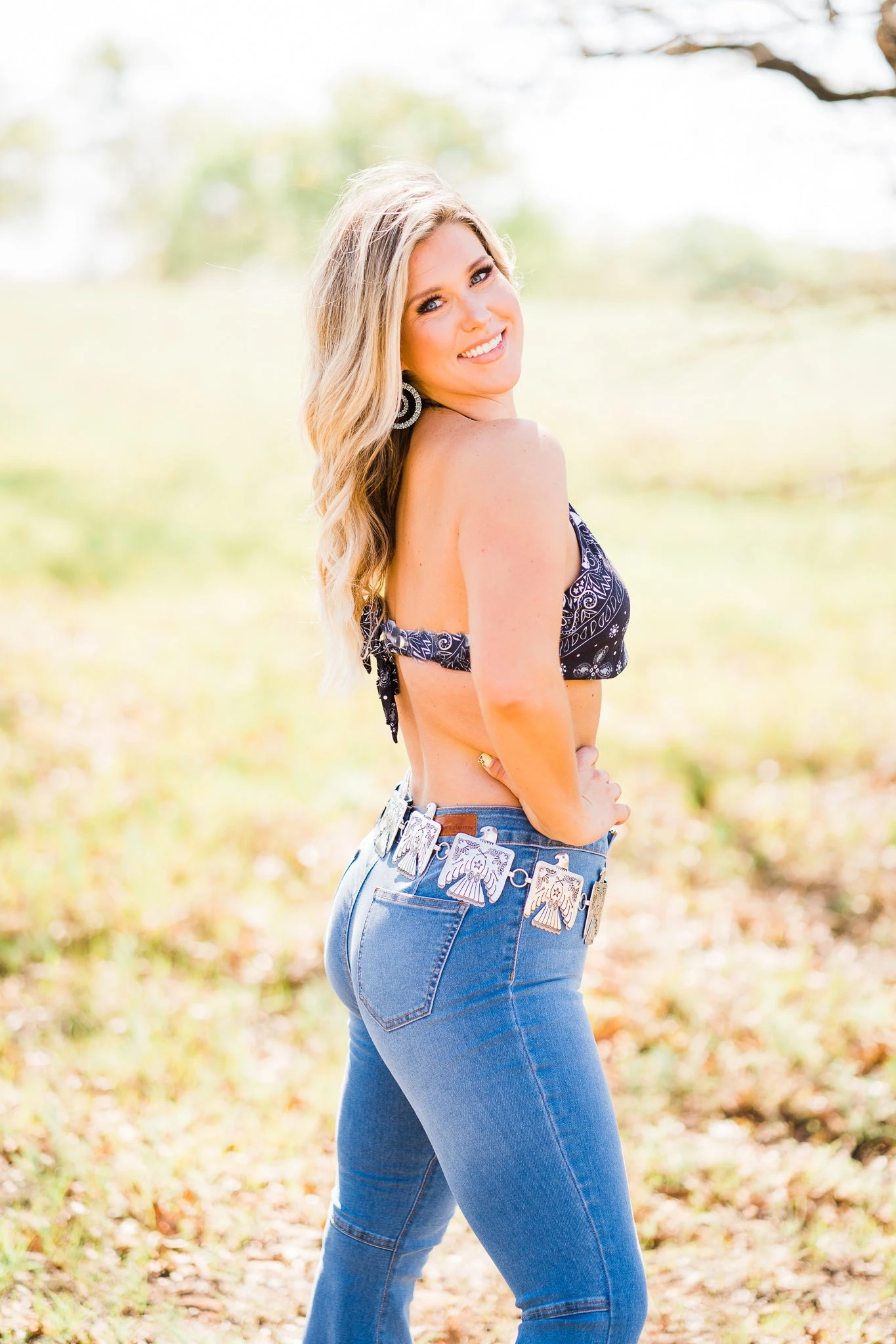 Wild West Black Bandana Crop Top 5 Wild West Black Bandana Crop Top - Image 3