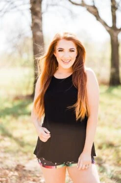 Go With The Flow Black Tank