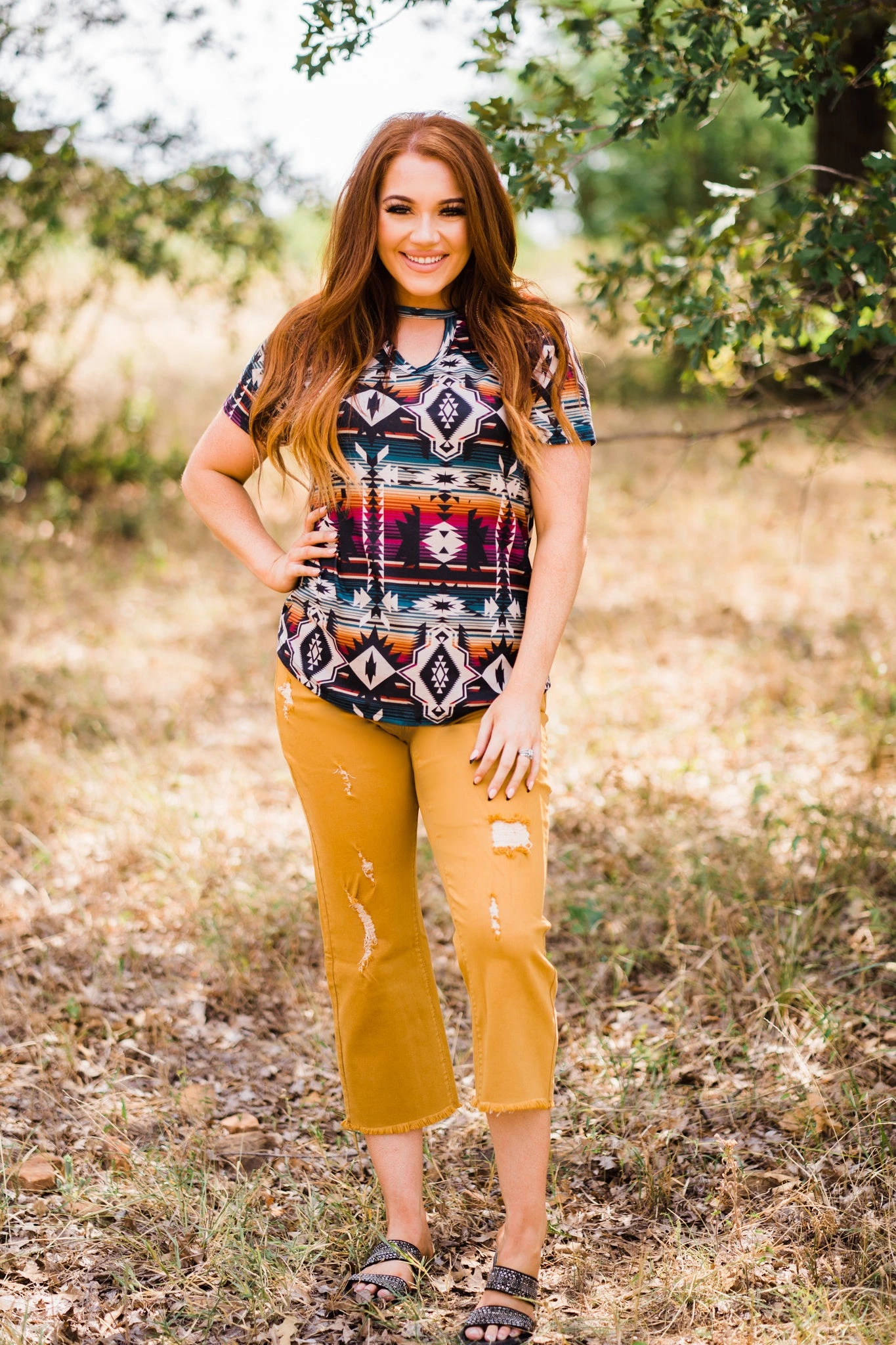 Distressed Mustard Cropped Jeans 6 Distressed Mustard Cropped Jeans - Image 4