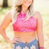 Wild West Pink Bandana Crop Top 2 Wild West Pink Bandana Crop Top -Fashion Clothing WesternSoul73