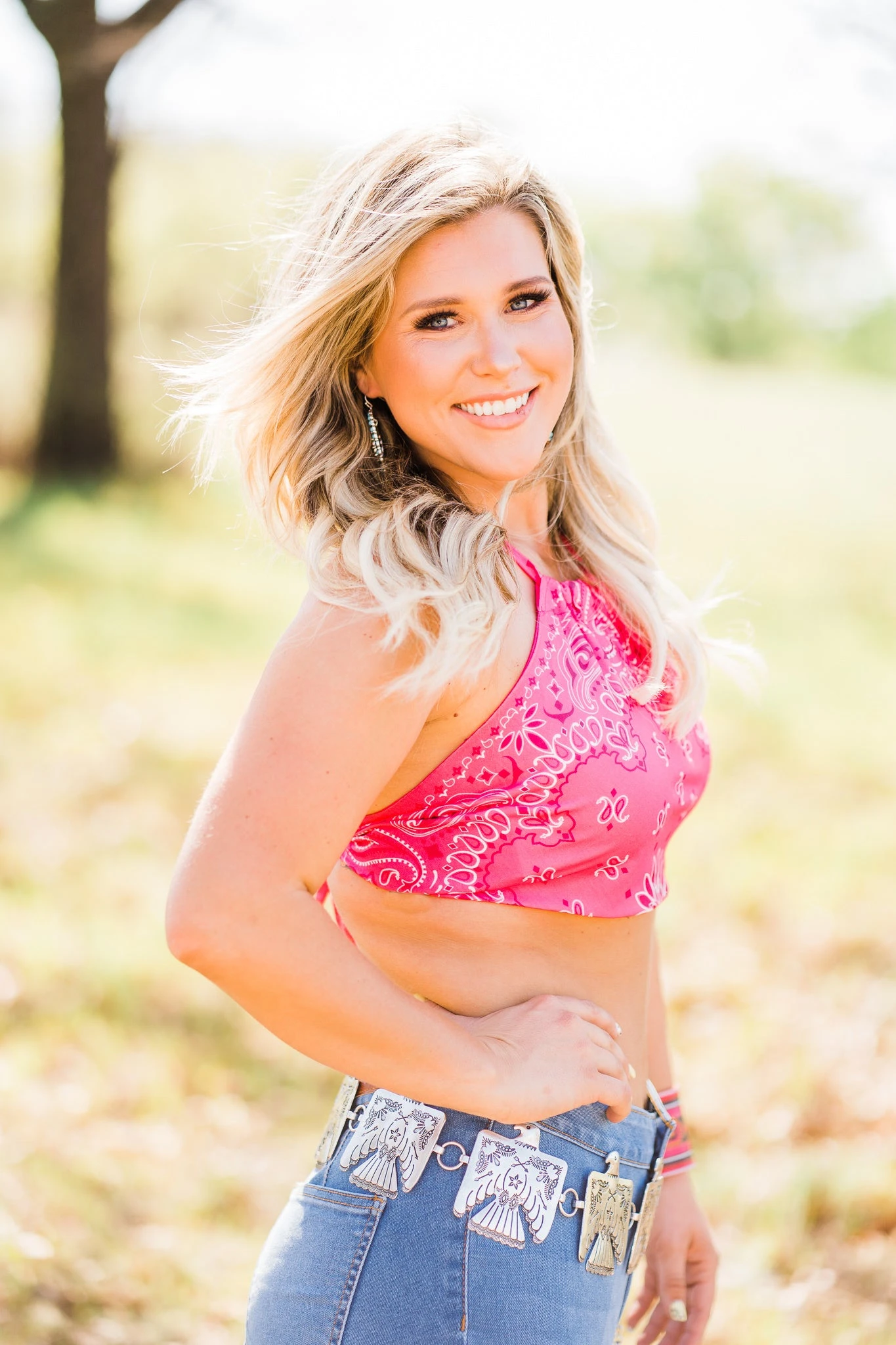 Wild West Pink Bandana Crop Top 4 Wild West Pink Bandana Crop Top - Image 2