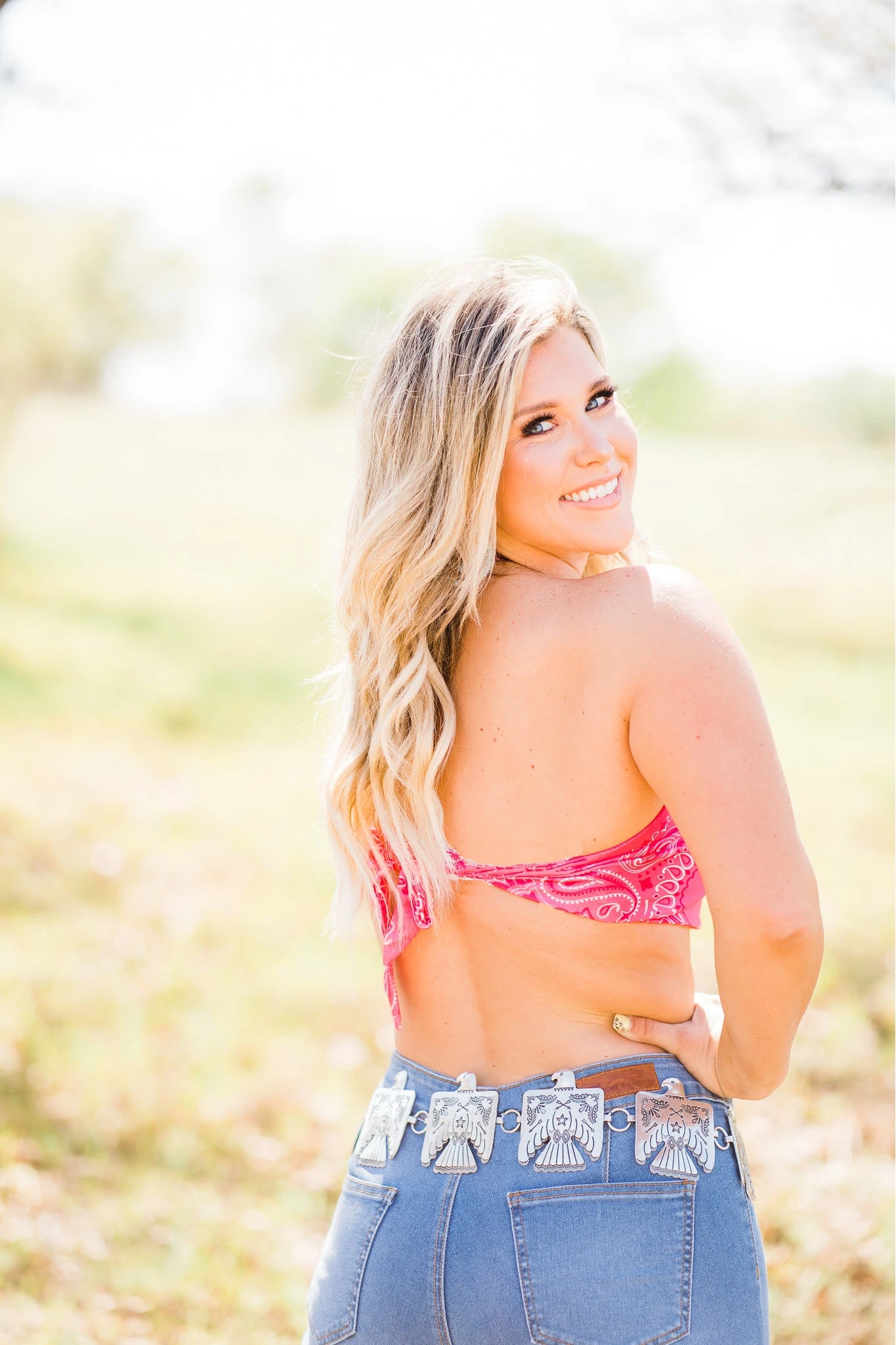 Wild West Pink Bandana Crop Top 5 Wild West Pink Bandana Crop Top - Image 3