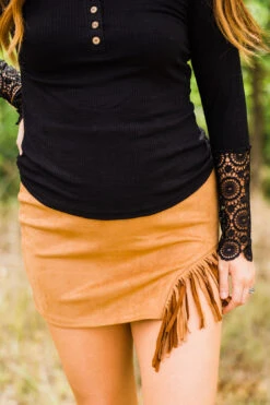 Side Fringe Mini Skirt