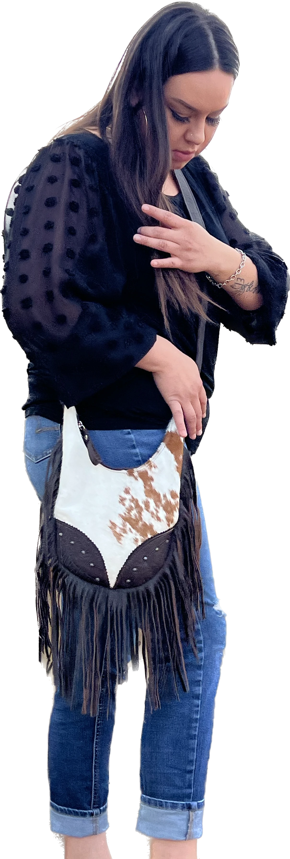 Fringed Cowgirl Hobo Crossbody Bag 3 5 Fringed Cowgirl Hobo Crossbody Bag 3 - Image 3