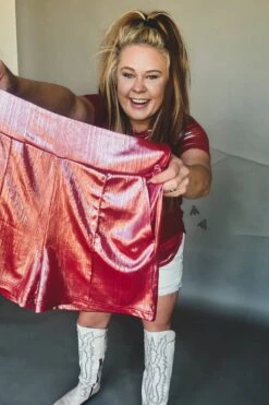 Shiney Short Red 7 Shiney Short Red -Fashion Clothing image 3533d6c8 572c 4362 a4da 028843d23575