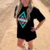 Turquoise Sands Boyfriend T-Shirt Dress -Fashion Clothing image 7bc67672 e37c 433e ba64 37709dbb0940