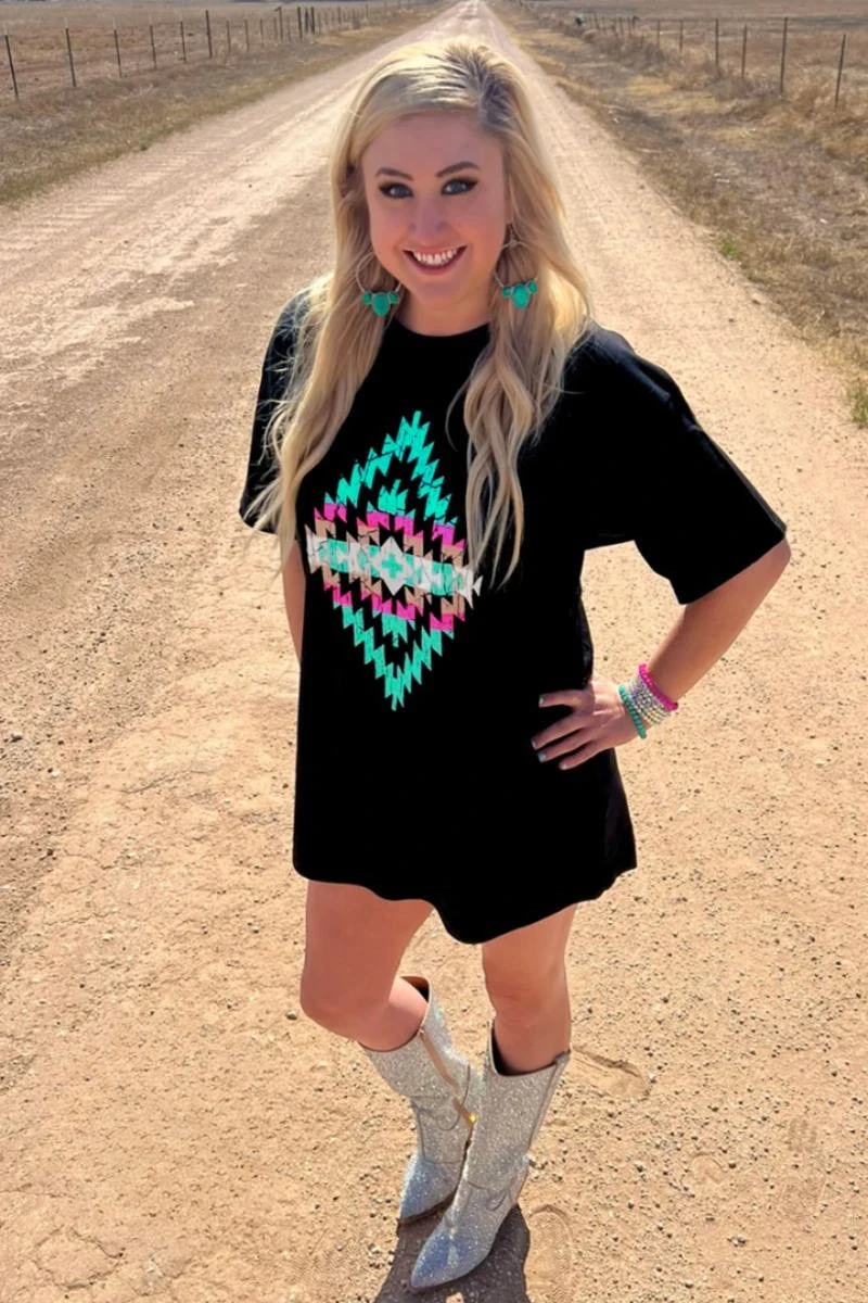 Turquoise Sands Boyfriend T-Shirt Dress 3 Turquoise Sands Boyfriend T-Shirt Dress